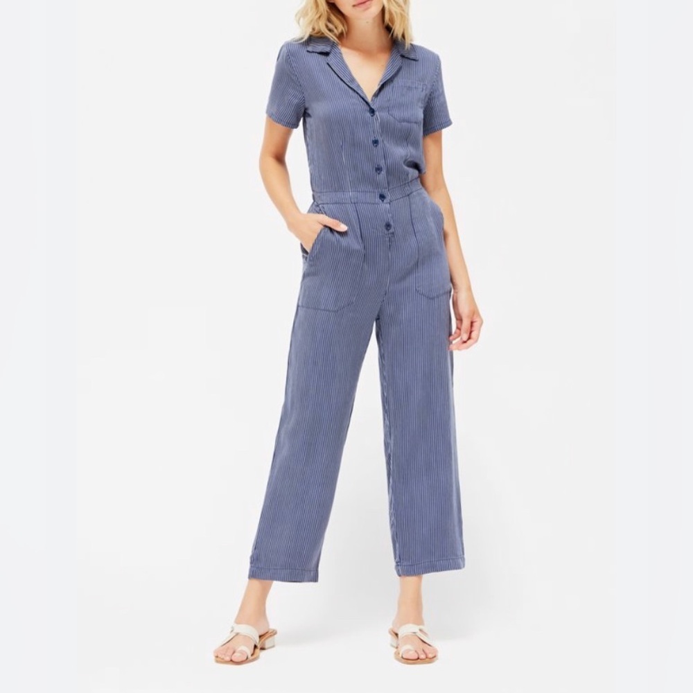 LACAUSA STRIPED MONTANA JUMPSUIT WIDE LEGS